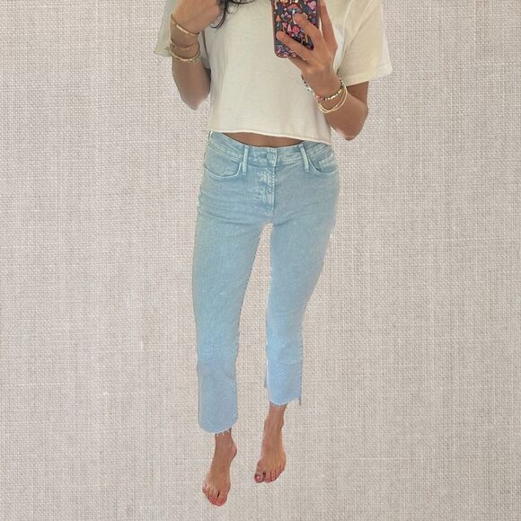 Mother The Insider Crop Step Fray Jeans - Picture 9 of 13